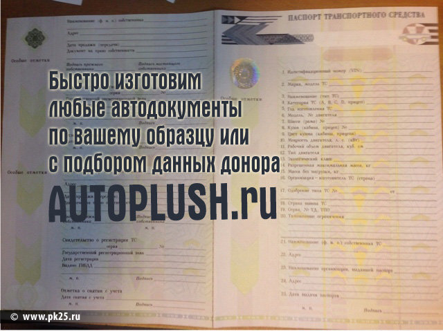 Сделаем любые документы на автомобиль - ПТС, СОР, ОСАГО, ГРЗ.