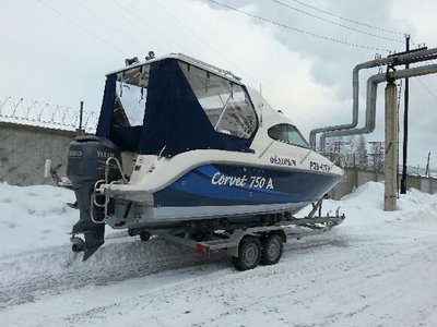 Катер Корвет 750 A с мотором и прицепом